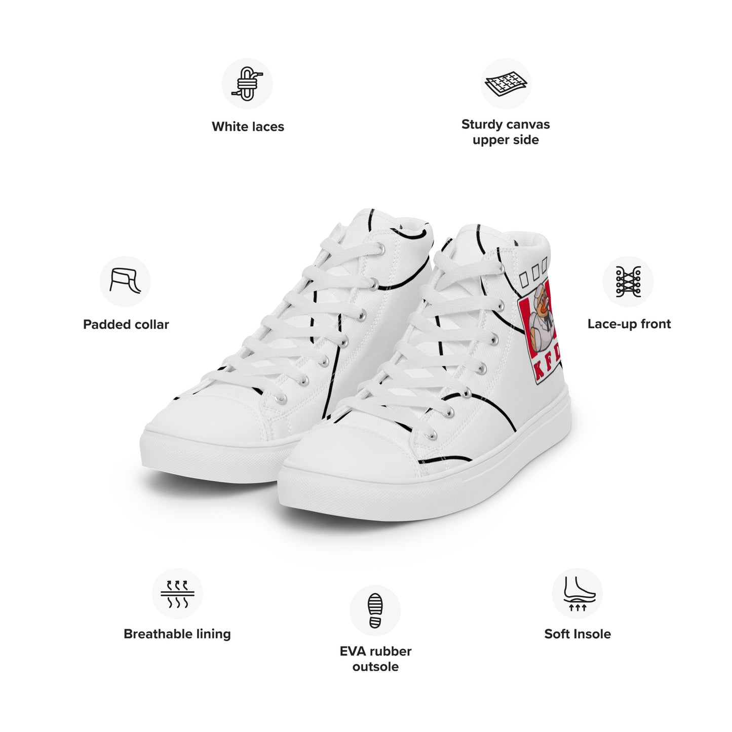 KFC (KENTUCKY FRIED DUCK DESIGN) high top canvas shoes