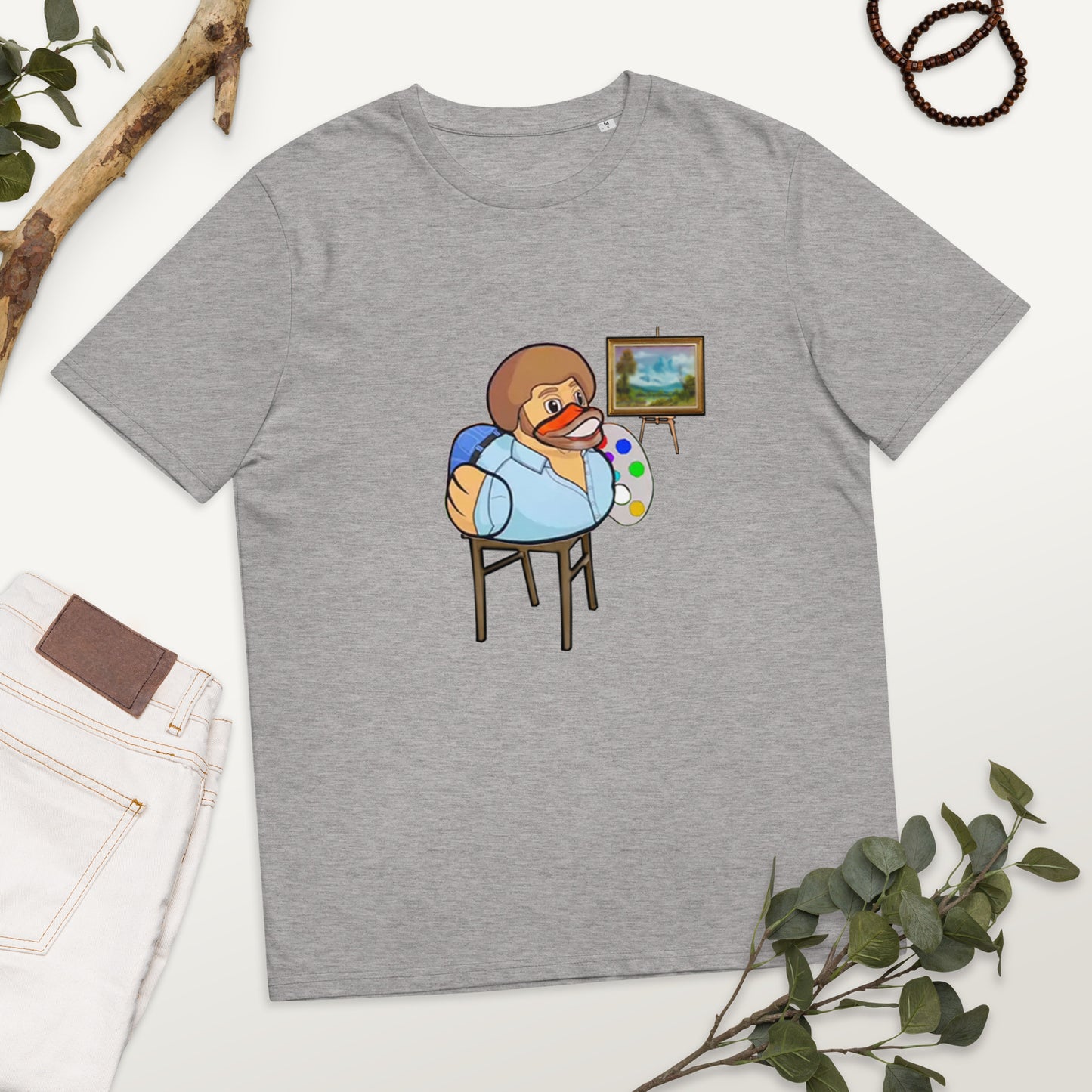 Bob Ross (Duck Ross Design) Unisex organic cotton t-shirt