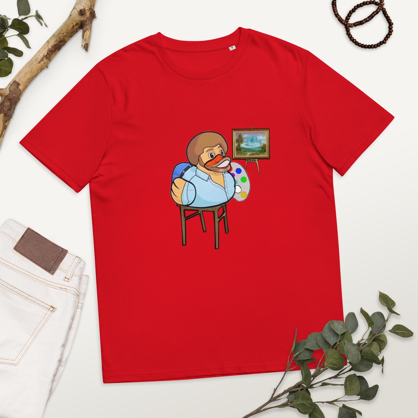 Bob Ross (Duck Ross Design) Unisex organic cotton t-shirt