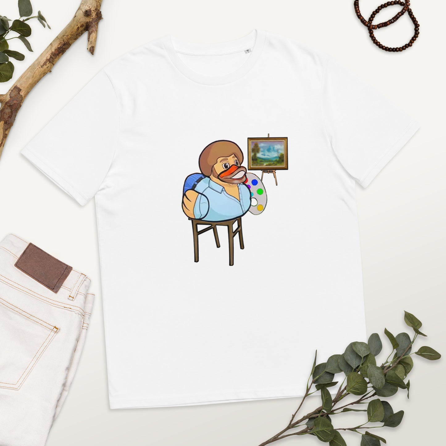 Bob Ross (Duck Ross Design) Unisex organic cotton t-shirt